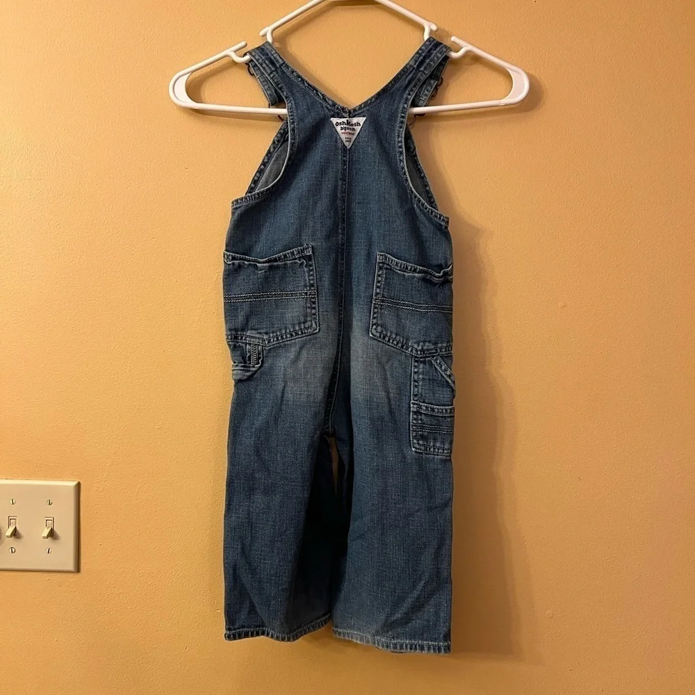 Oshkosh B'gosh Vestpak Denim Cargo Overalls Size 24 months